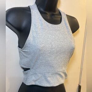 OUTDOOR VOICES Slashback Workout Crop Top Grey Size Small